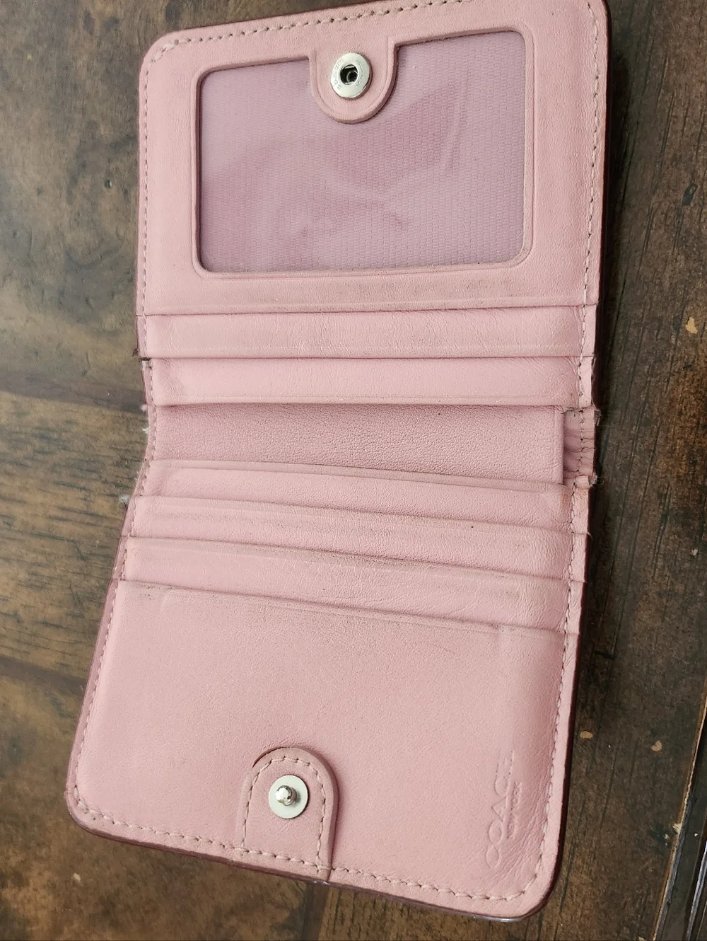 Coach small wallet hearts print